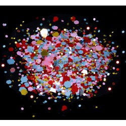 Decor pentru unghii NADP042II cu paiete hexagonale Amelie pentru decor unghii APH35 Red-Pink-Gold-Grey 1-3mm